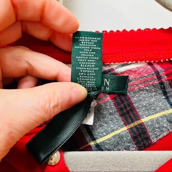 Ralph Lauren Long Sleeve Shirt Cotton Partial Button Down in Ted Size Small - Picture 7 of 8